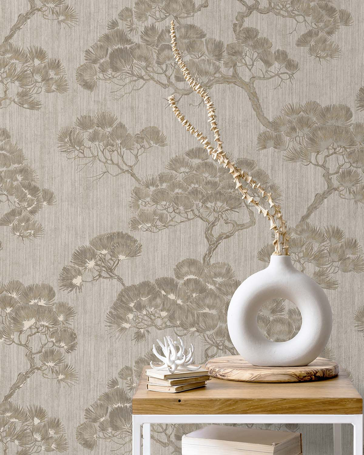 Stone Jeweled Japanese Pine Wallpaper R10691