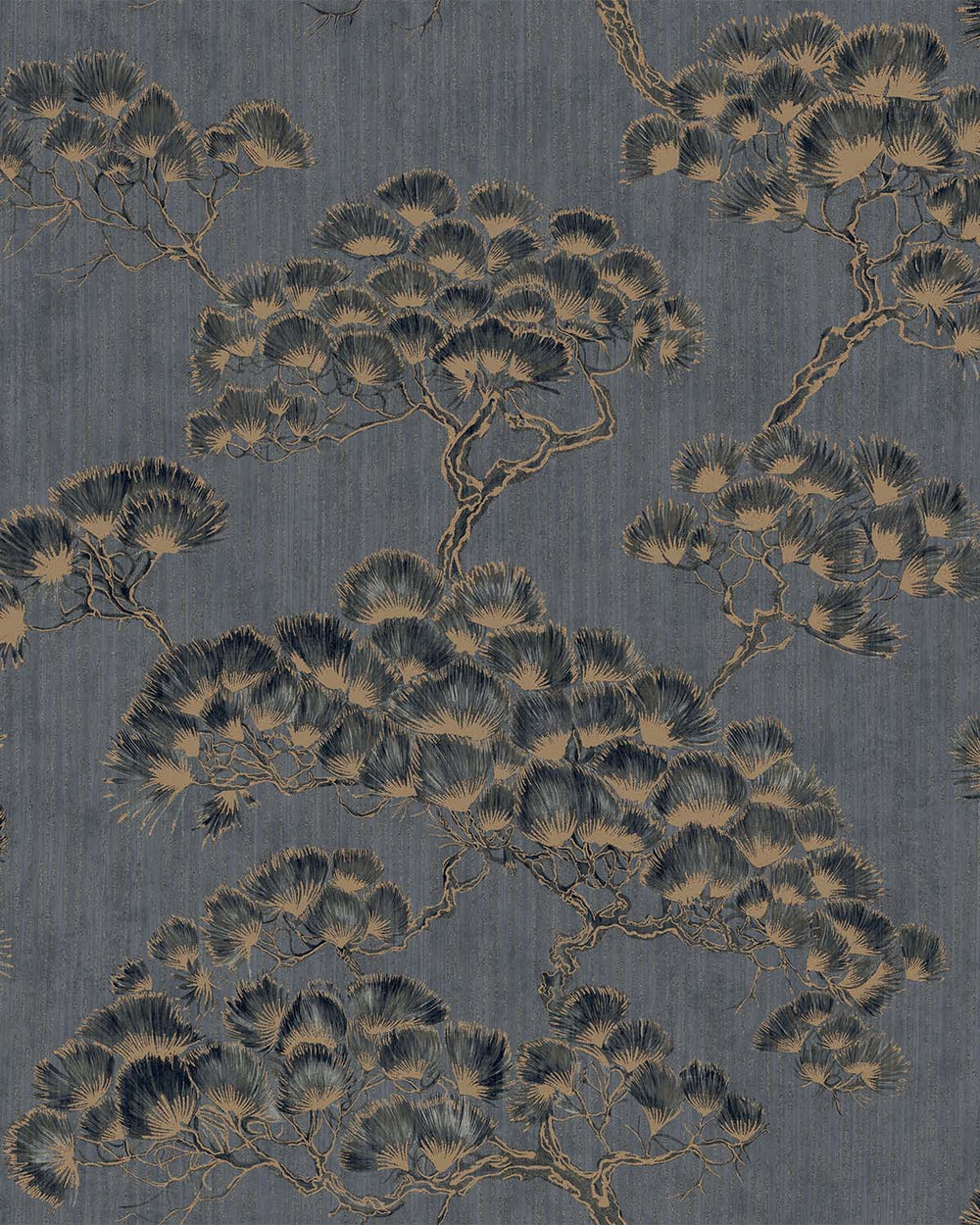 Navy Jeweled Japanese Pine Wallpaper R10692