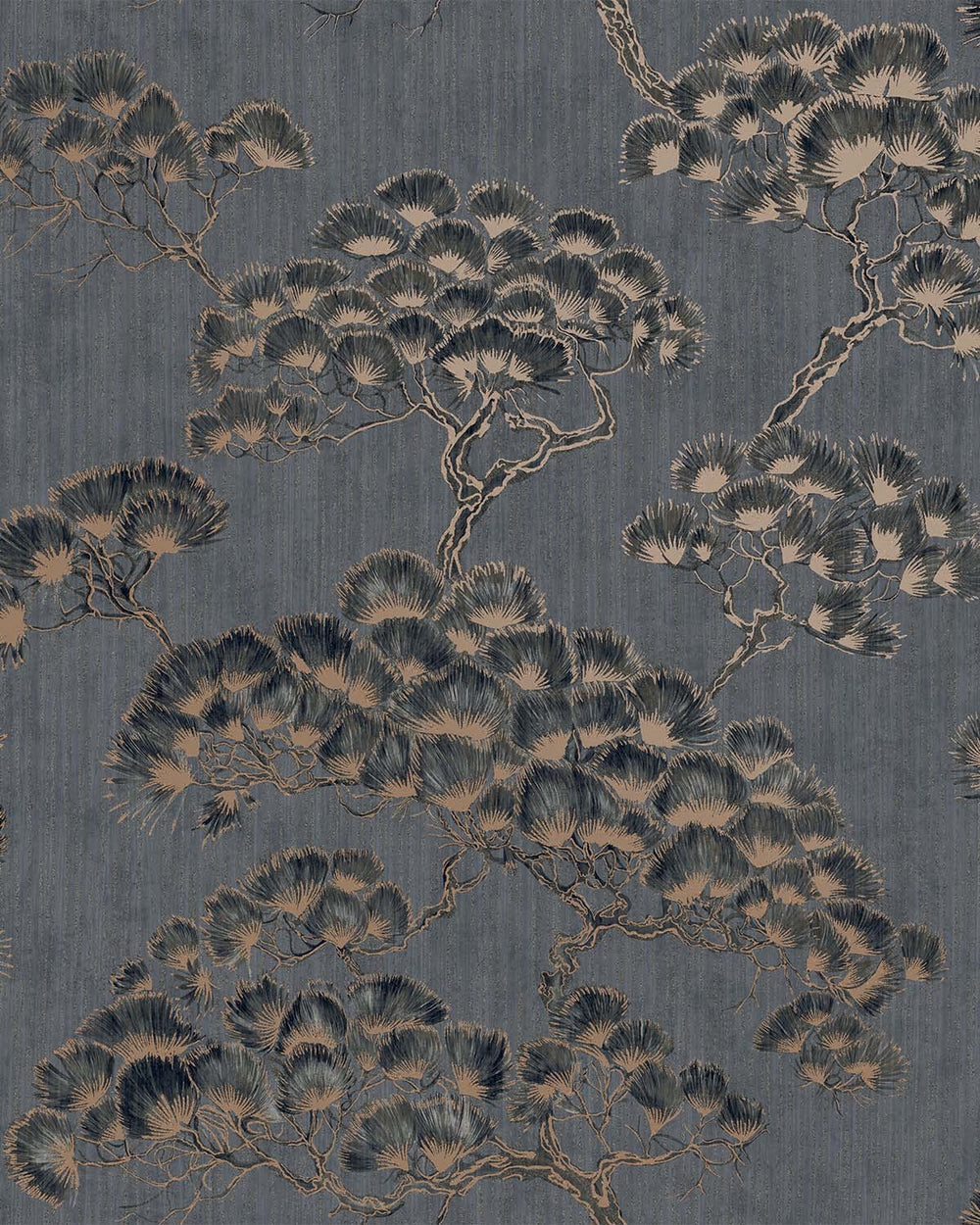 Navy Jeweled Japanese Pine Wallpaper R10692