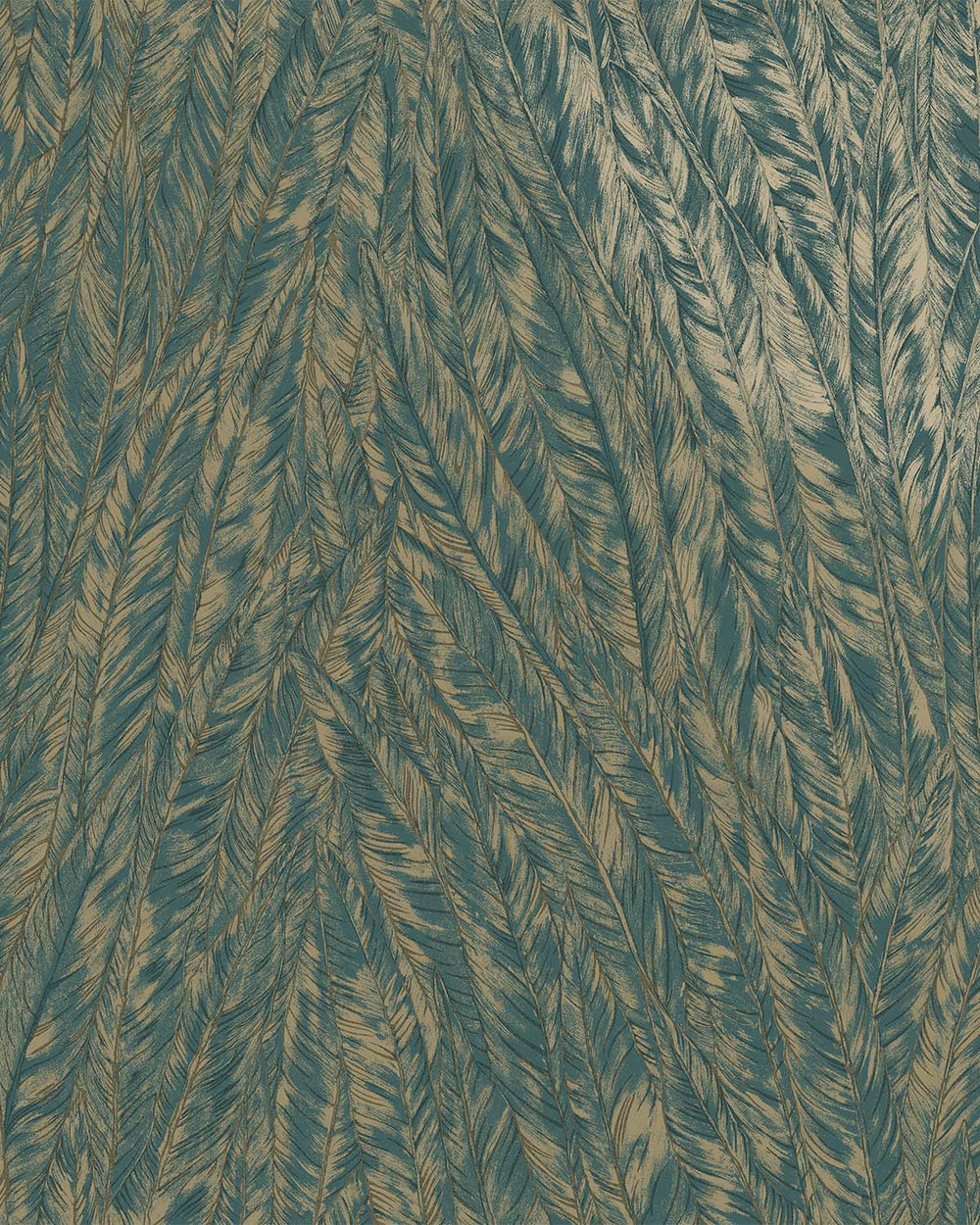 Teal Structured Plume Wallpaper R10696