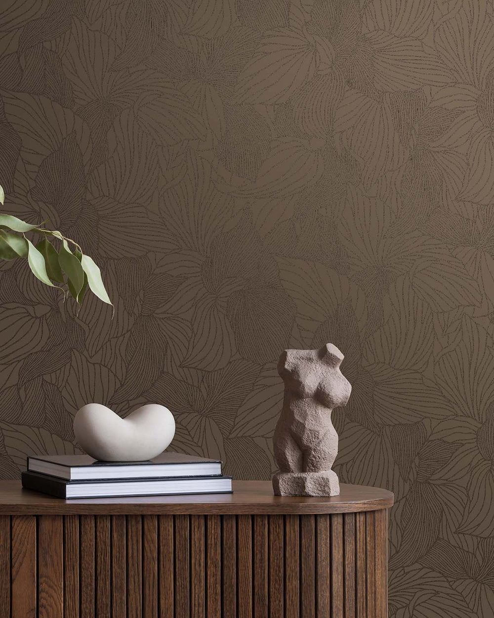 Umber Allover Orchid Petals Wallpaper R10698