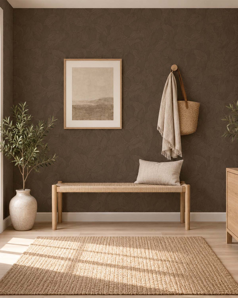 Umber Allover Orchid Petals Wallpaper R10698