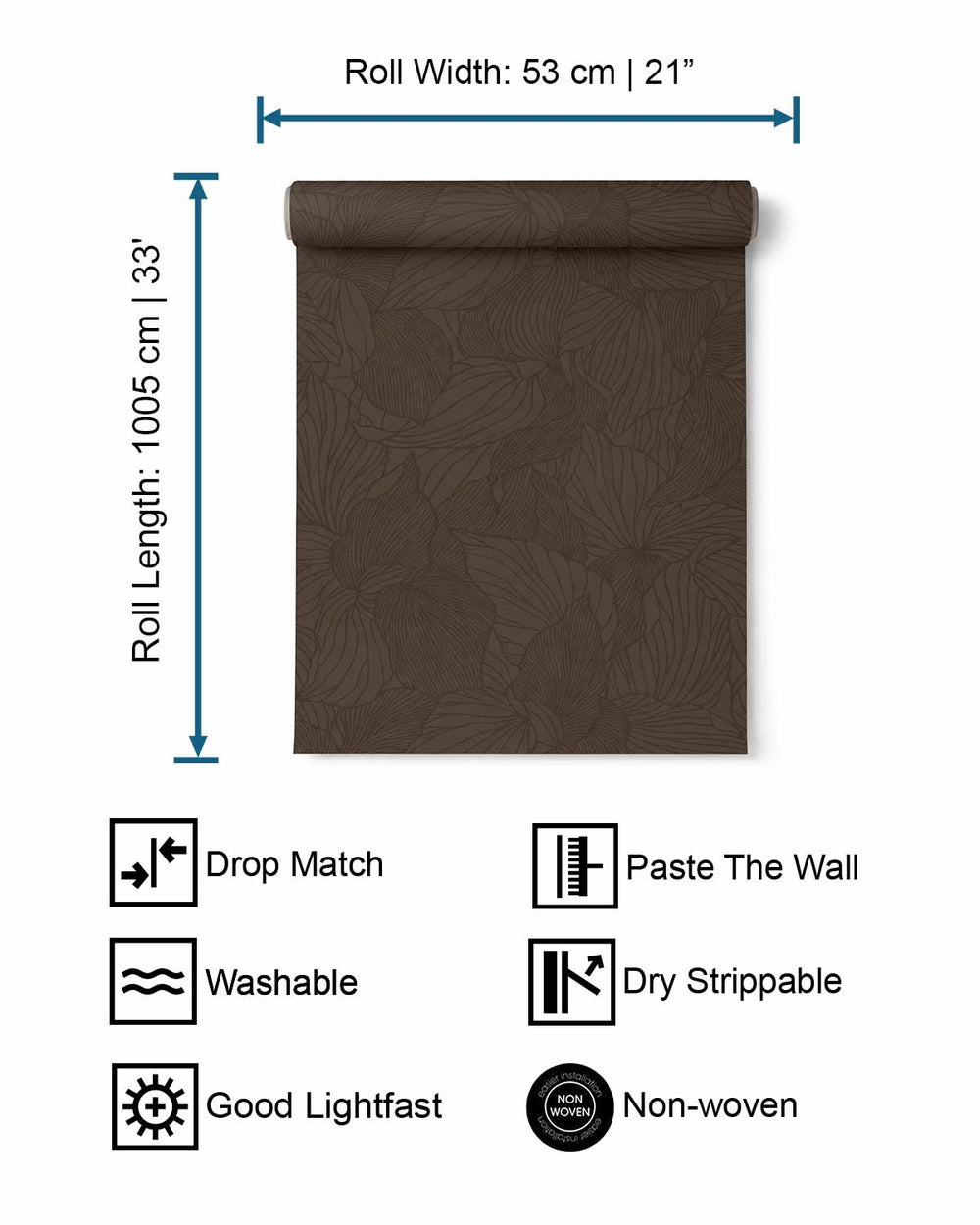 Umber Allover Orchid Petals Wallpaper R10698