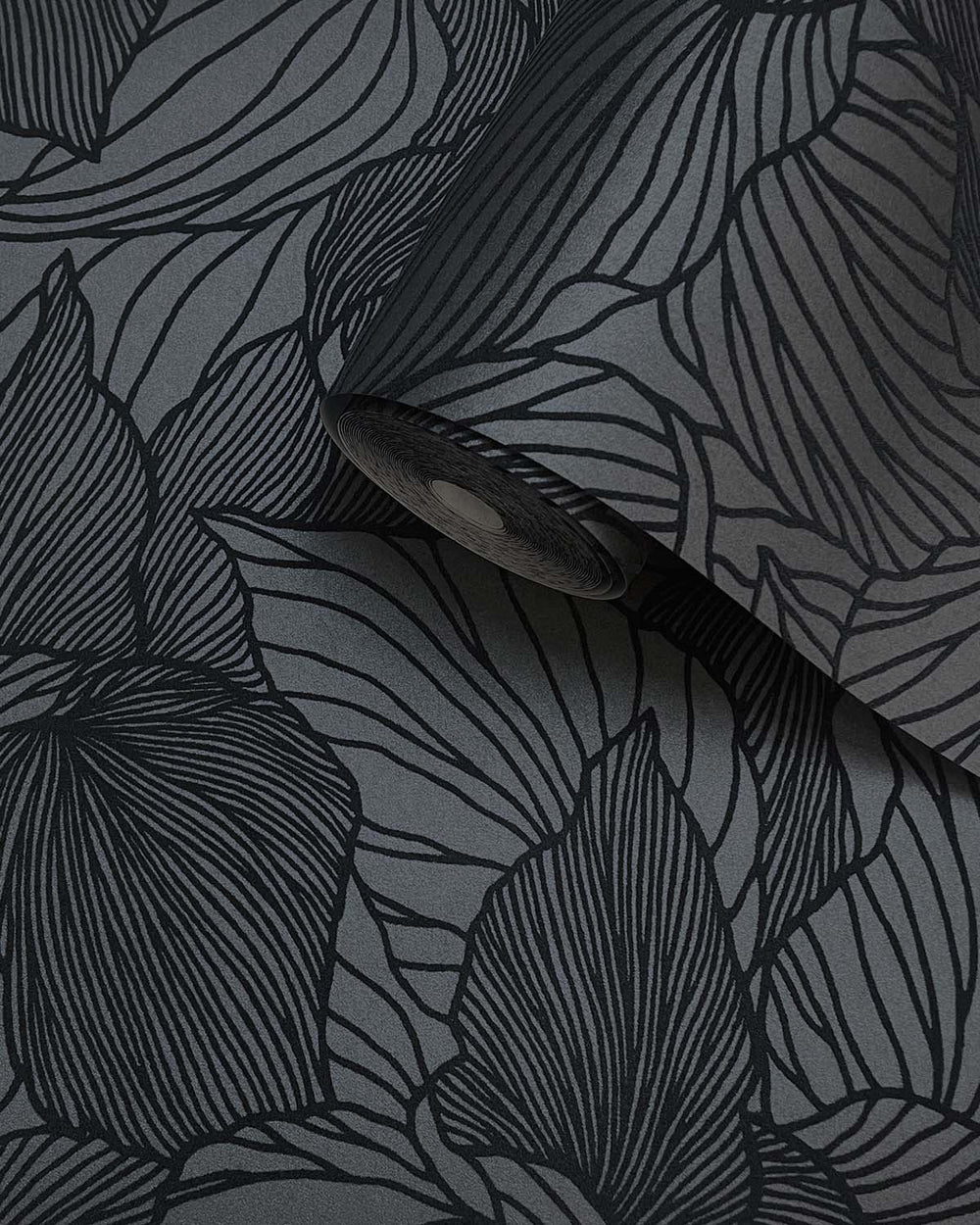 Navy Allover Orchid Petals Wallpaper R10699