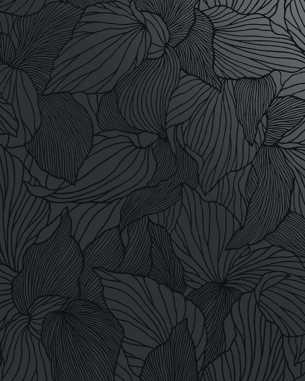 Navy Allover Orchid Petals Wallpaper R10699