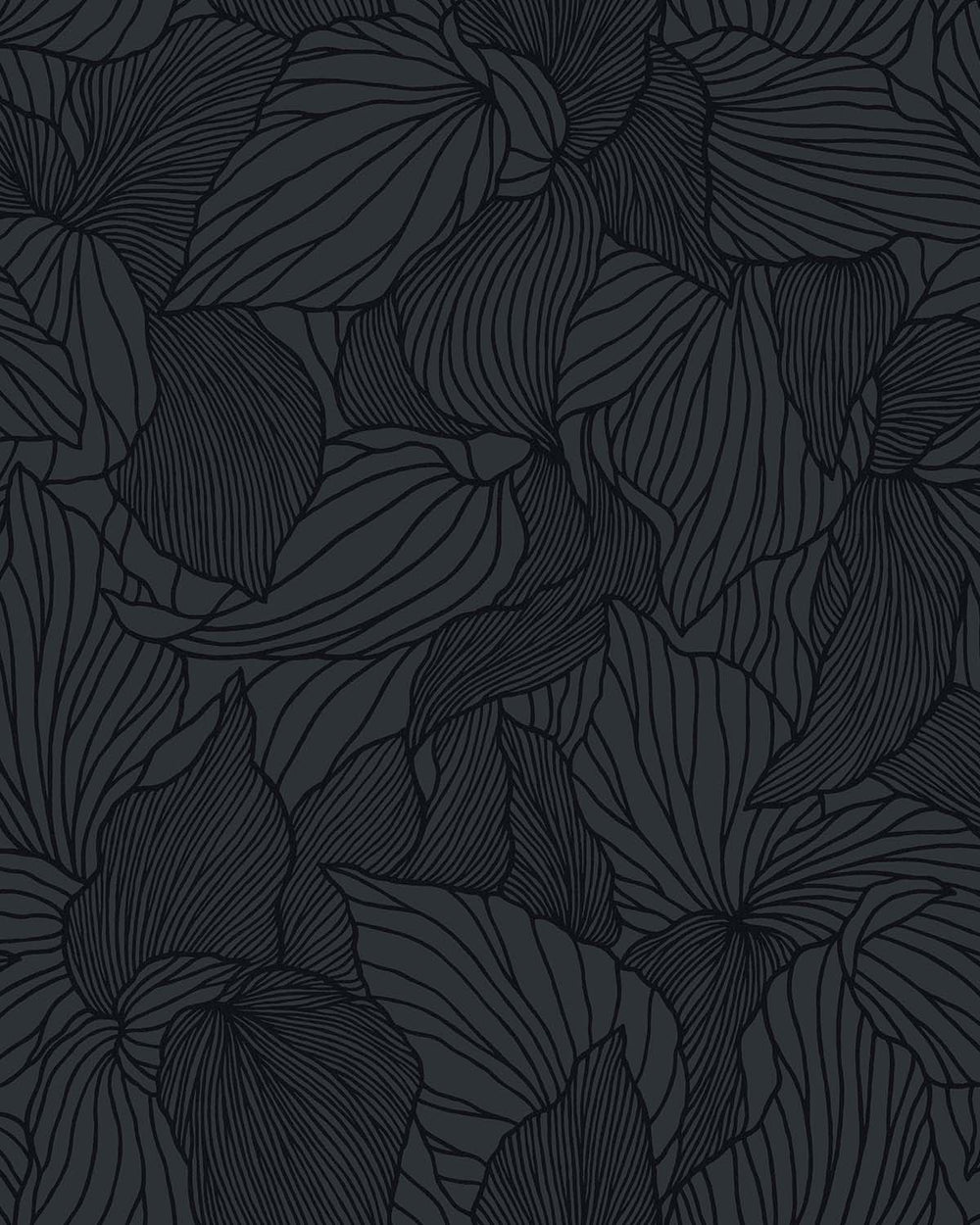 Navy Allover Orchid Petals Wallpaper R10699