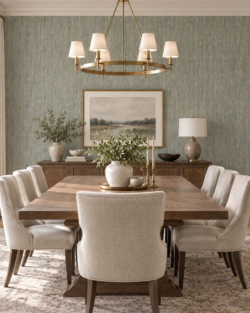 Blue Grey Faux Plaster-Marble Wallpaper R10700