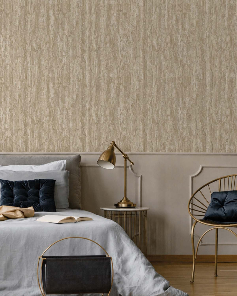 Cream Faux Plaster-Marble Wallpaper R10701