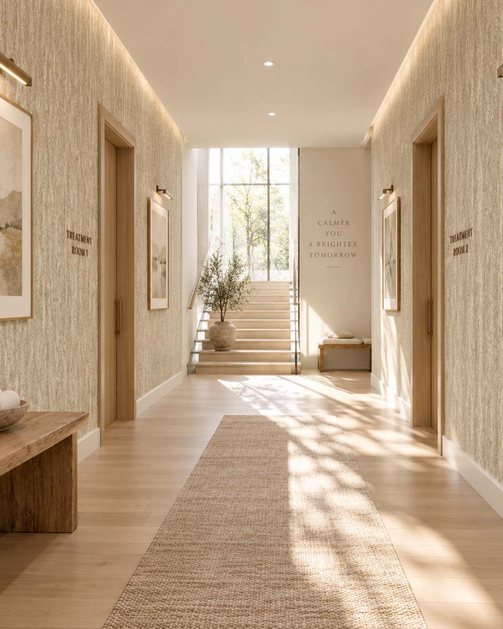 Cream Faux Plaster-Marble Wallpaper R10701
