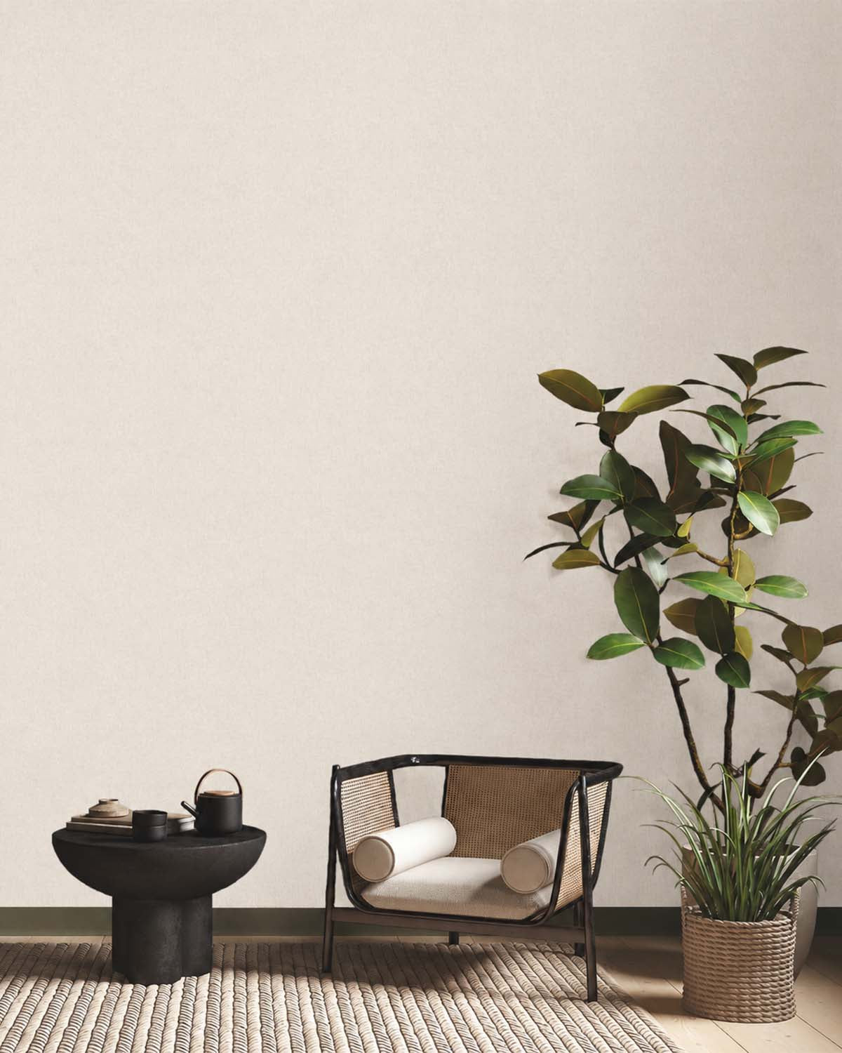 Almond Roca Faux Organic Cross-Hatch Wallpaper R10706