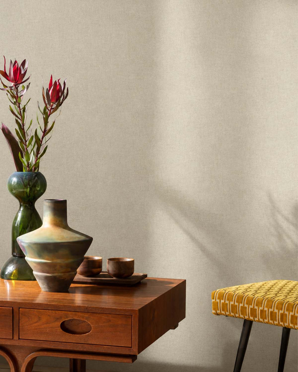 Prairie Sage Faux Organic Cross-Hatch Wallpaper R10707