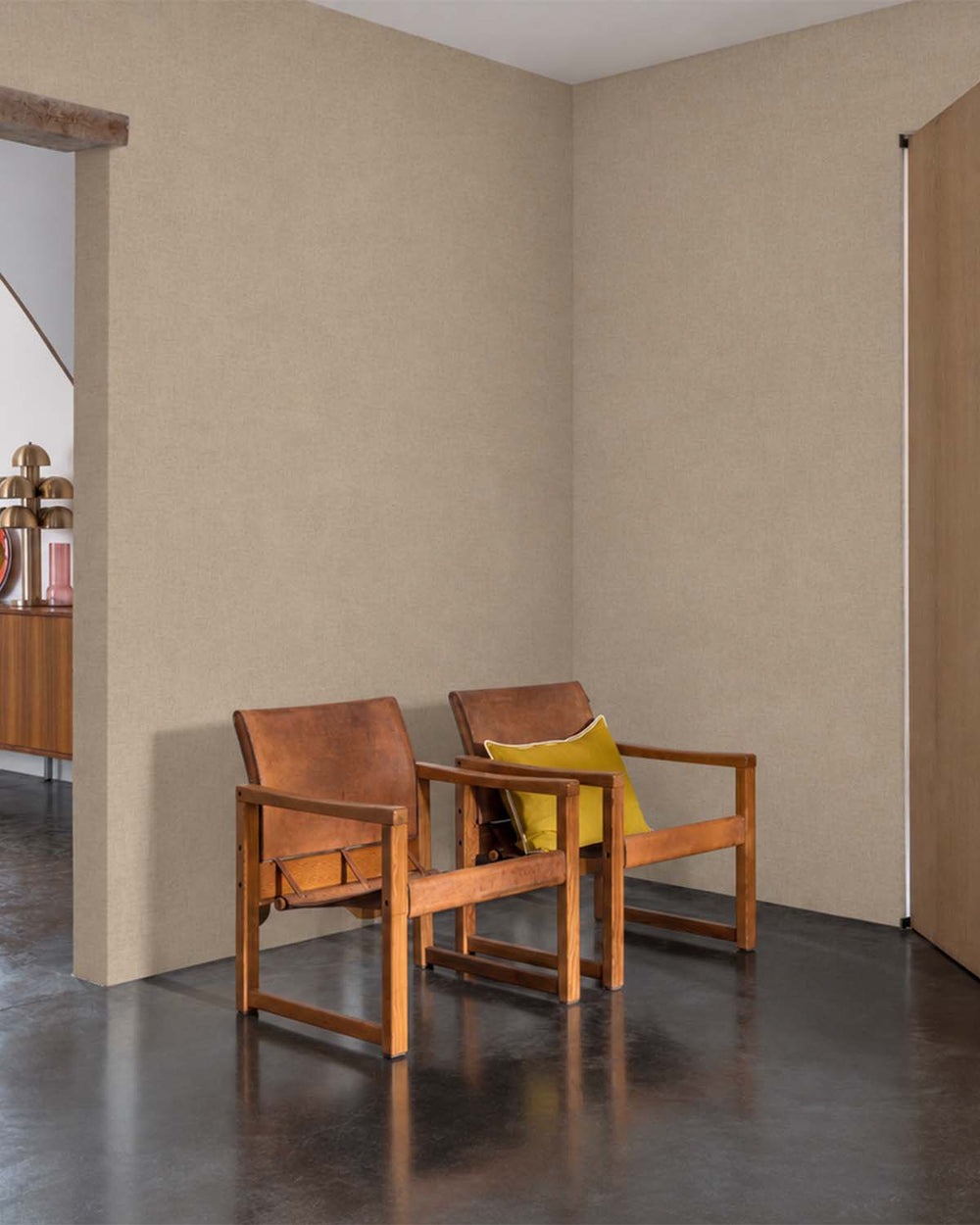 Akaroa Brown Faux Organic Cross-Hatch Wallpaper R10709