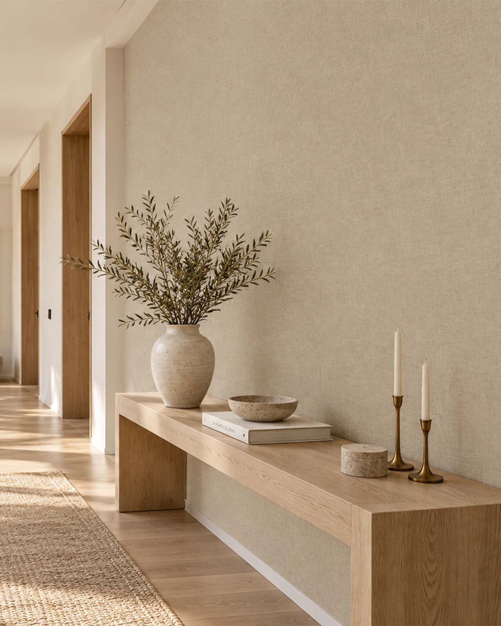 Akaroa Brown Faux Organic Cross-Hatch Wallpaper R10709
