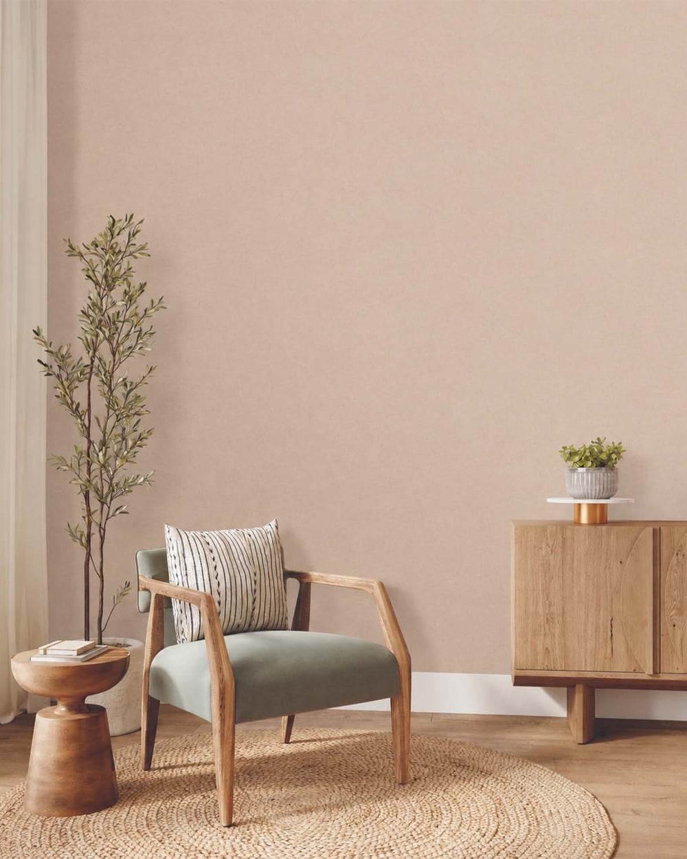Gypsum Rose Faux Organic Cross-Hatch Wallpaper R10710