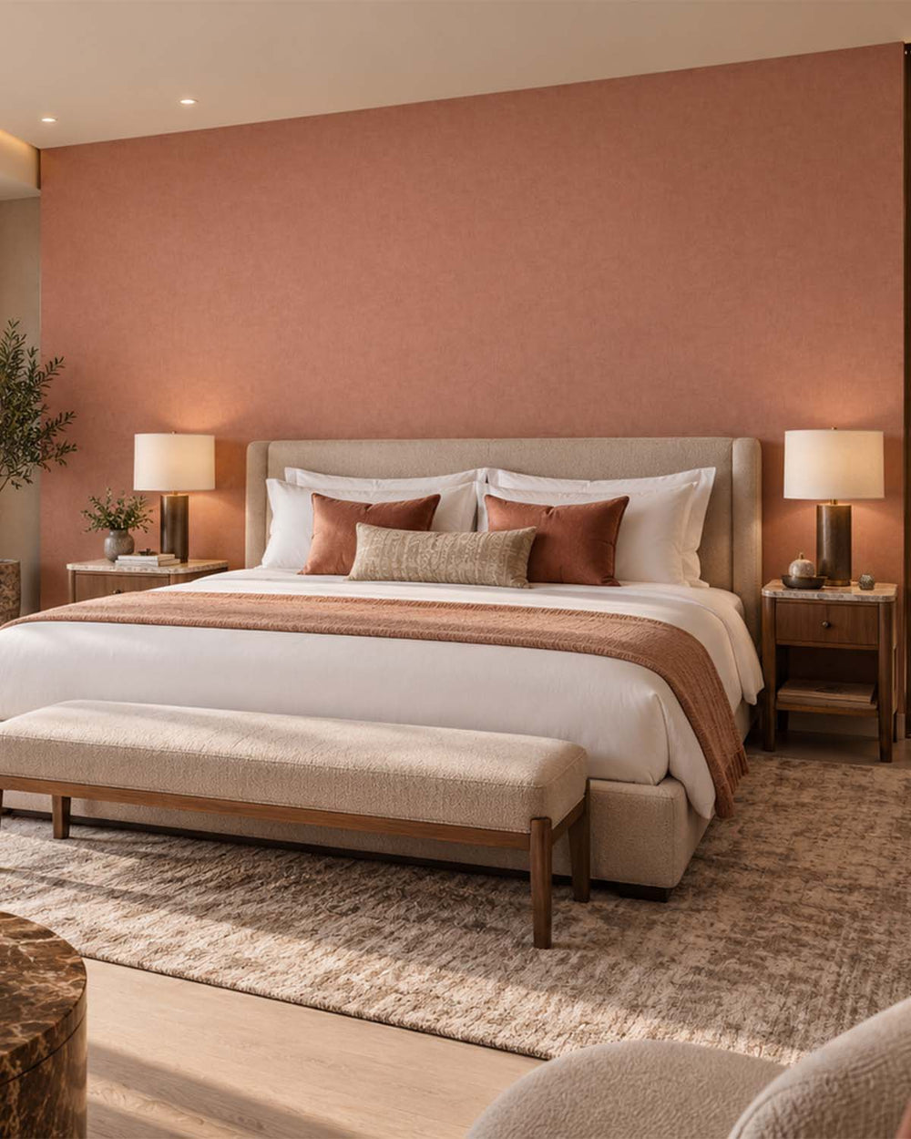 Amaretto Faux Organic Cross-Hatch Wallpaper R10711