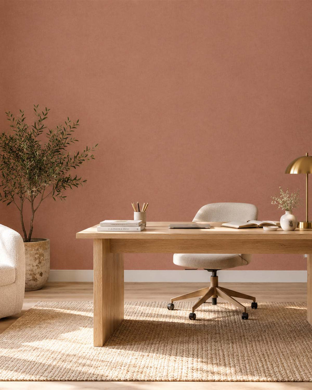 Amaretto Faux Organic Cross-Hatch Wallpaper R10711