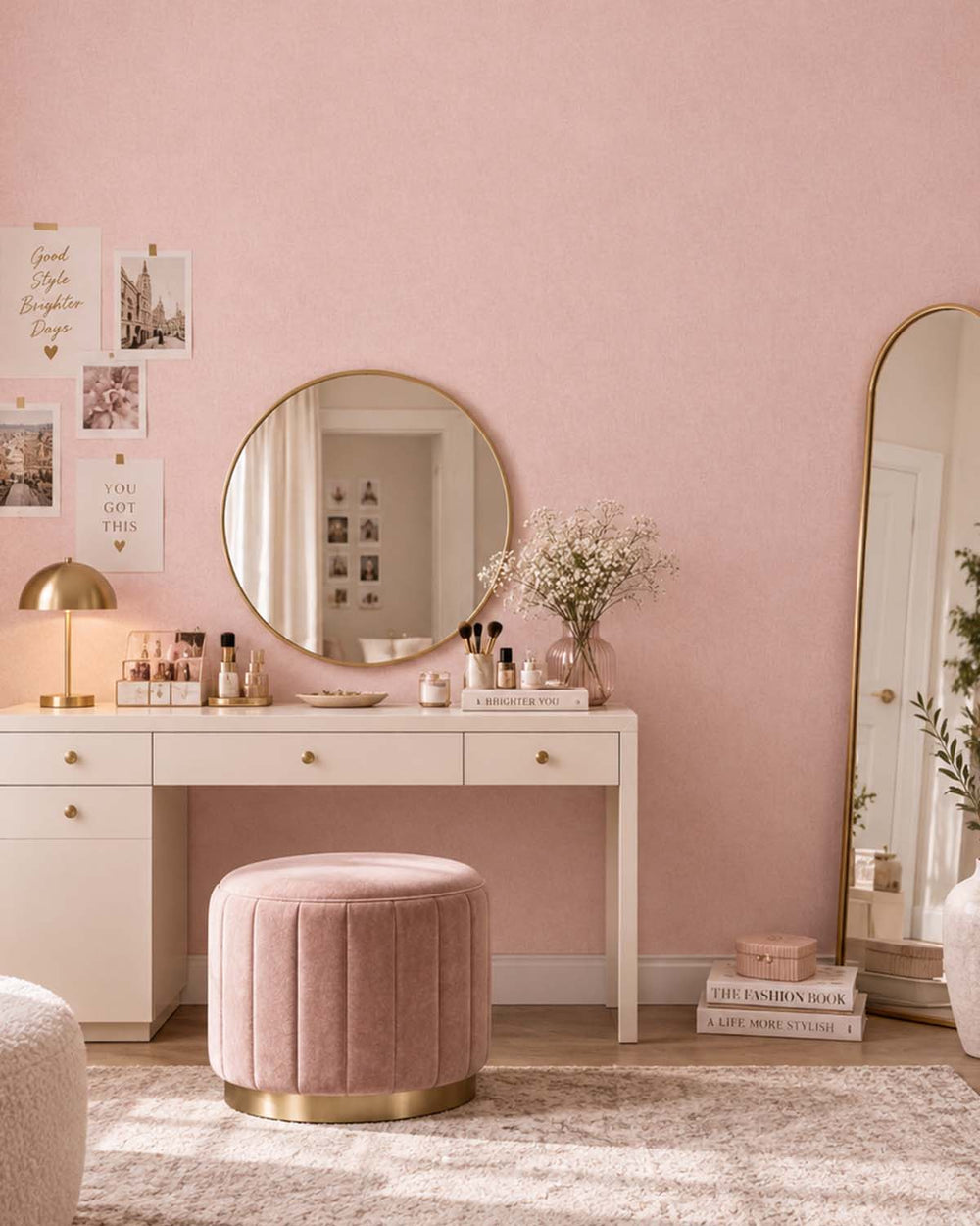 Rose Petal Faux Organic Cross-Hatch Wallpaper R10715