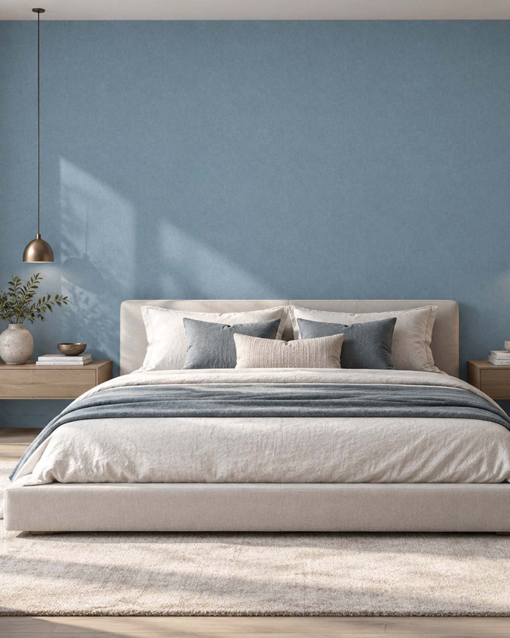 Blue Grey Faux Organic Cross-Hatch Wallpaper R10716