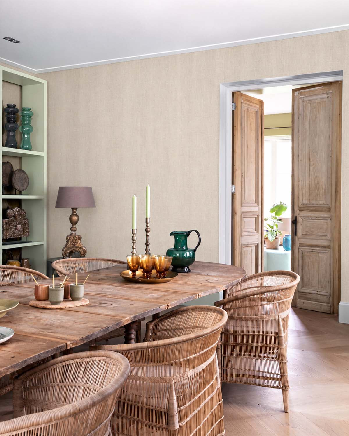 Wheat Sheaf Modern Faux Linen Wallpaper R10717