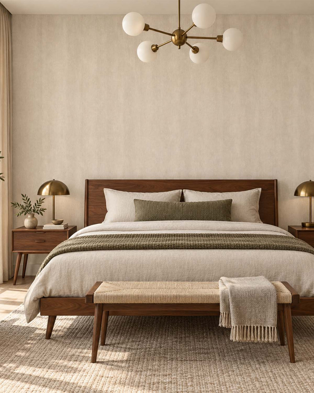 Wheat Sheaf Modern Faux Linen Wallpaper R10717