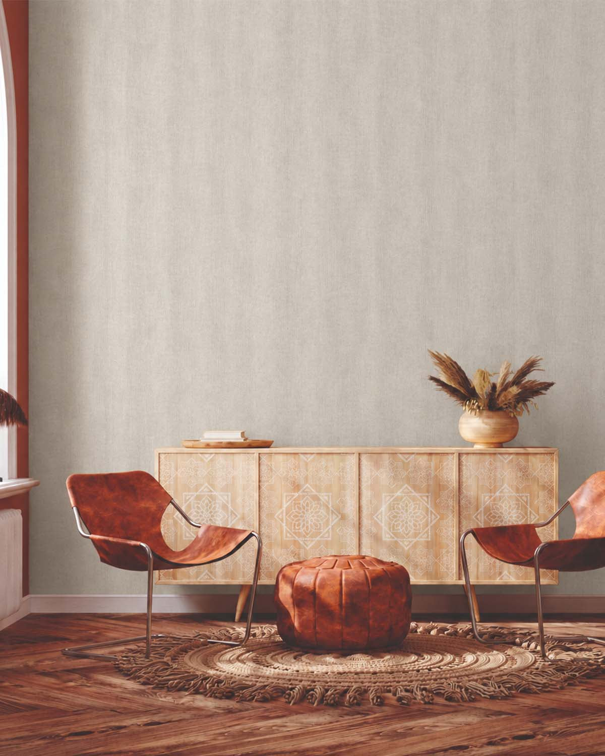 Grey By Me Modern Faux Linen Wallpaper R10718