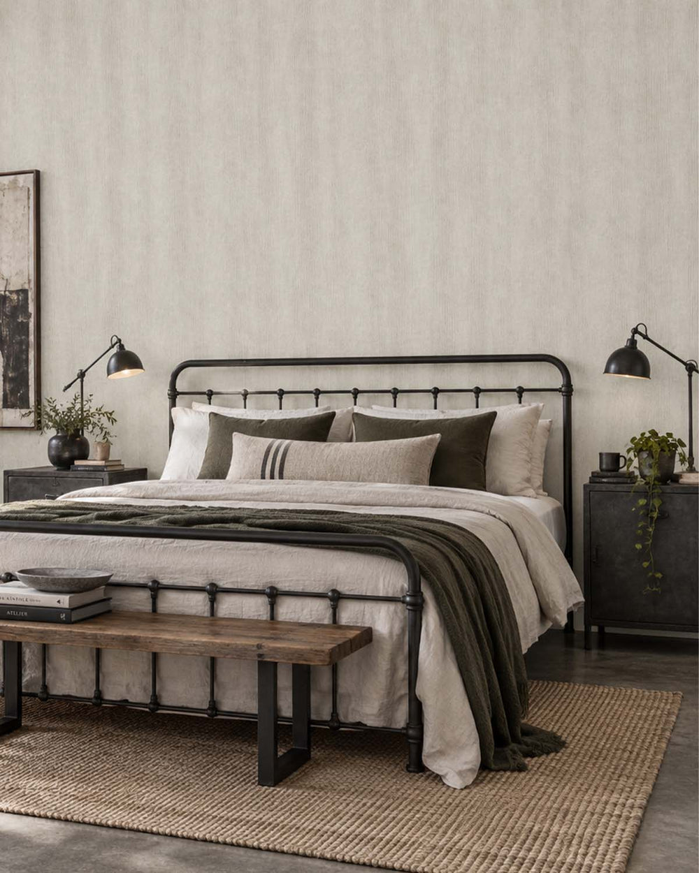 Grey By Me Modern Faux Linen Wallpaper R10718