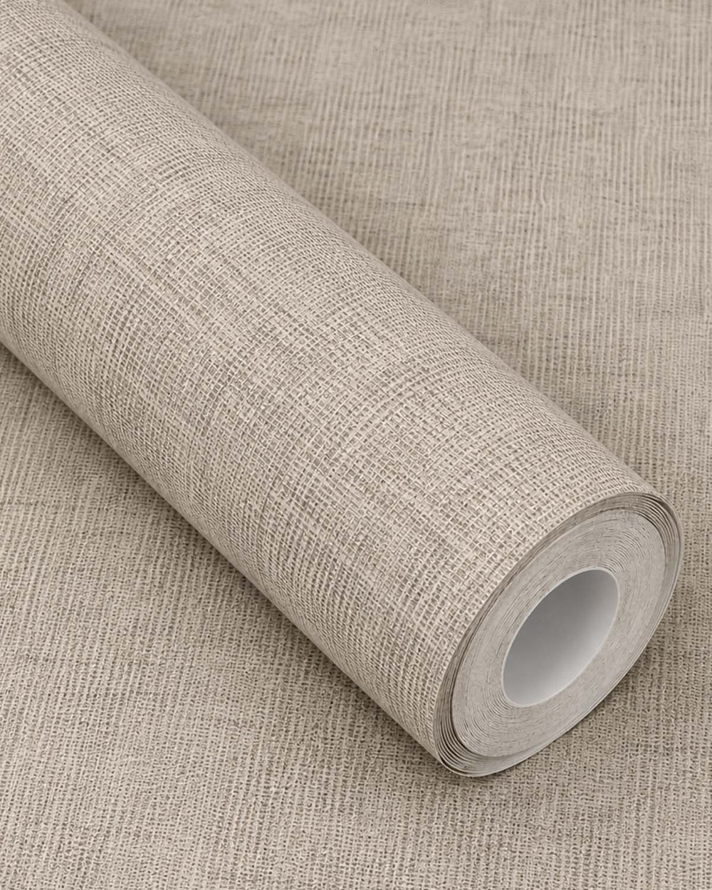 Greige Modern Faux Linen Wallpaper R10719
