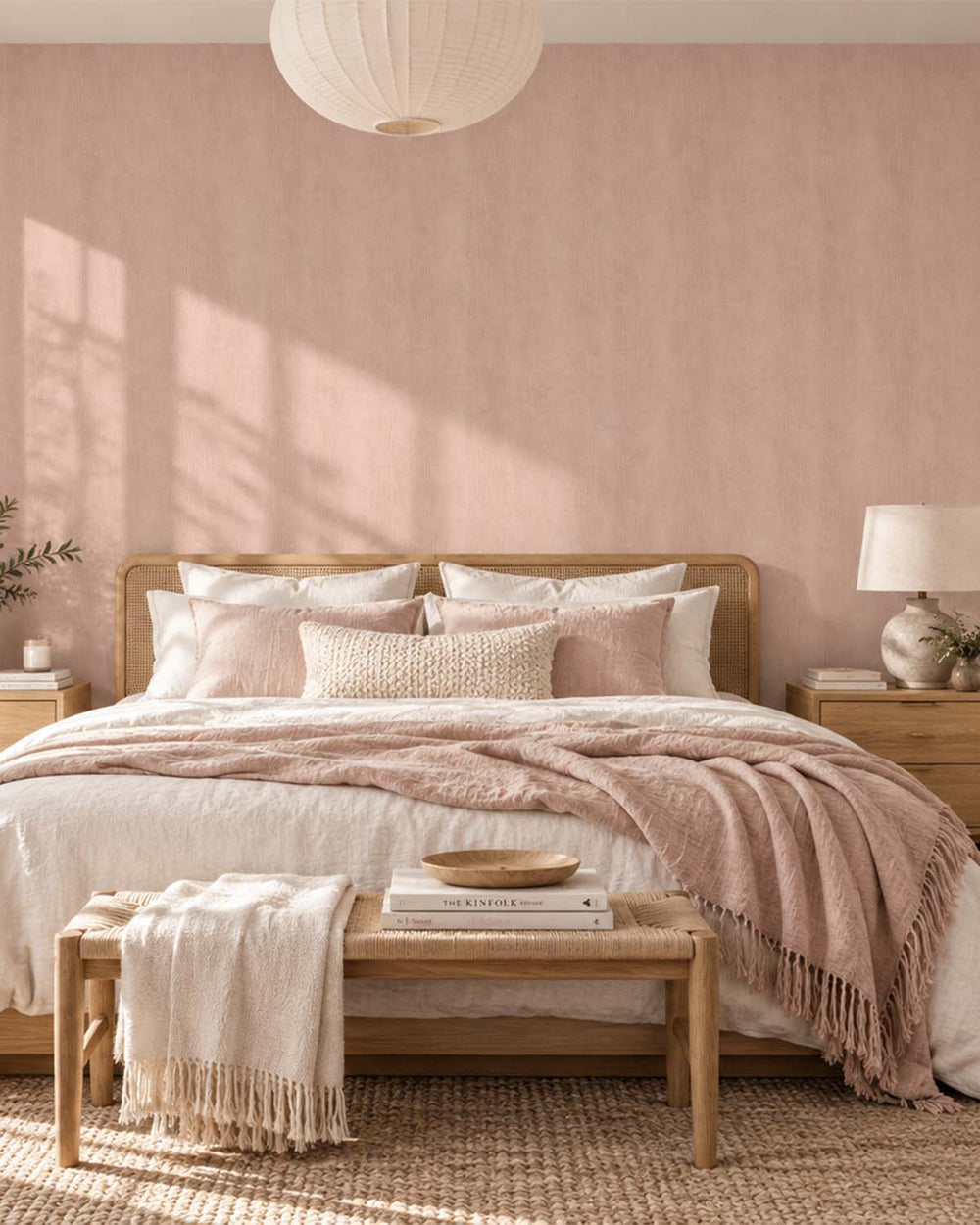 Rose Dust Modern Faux Linen Wallpaper R10721