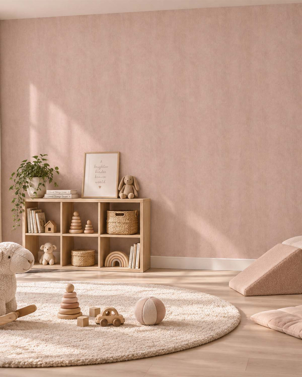 Rose Dust Modern Faux Linen Wallpaper R10721