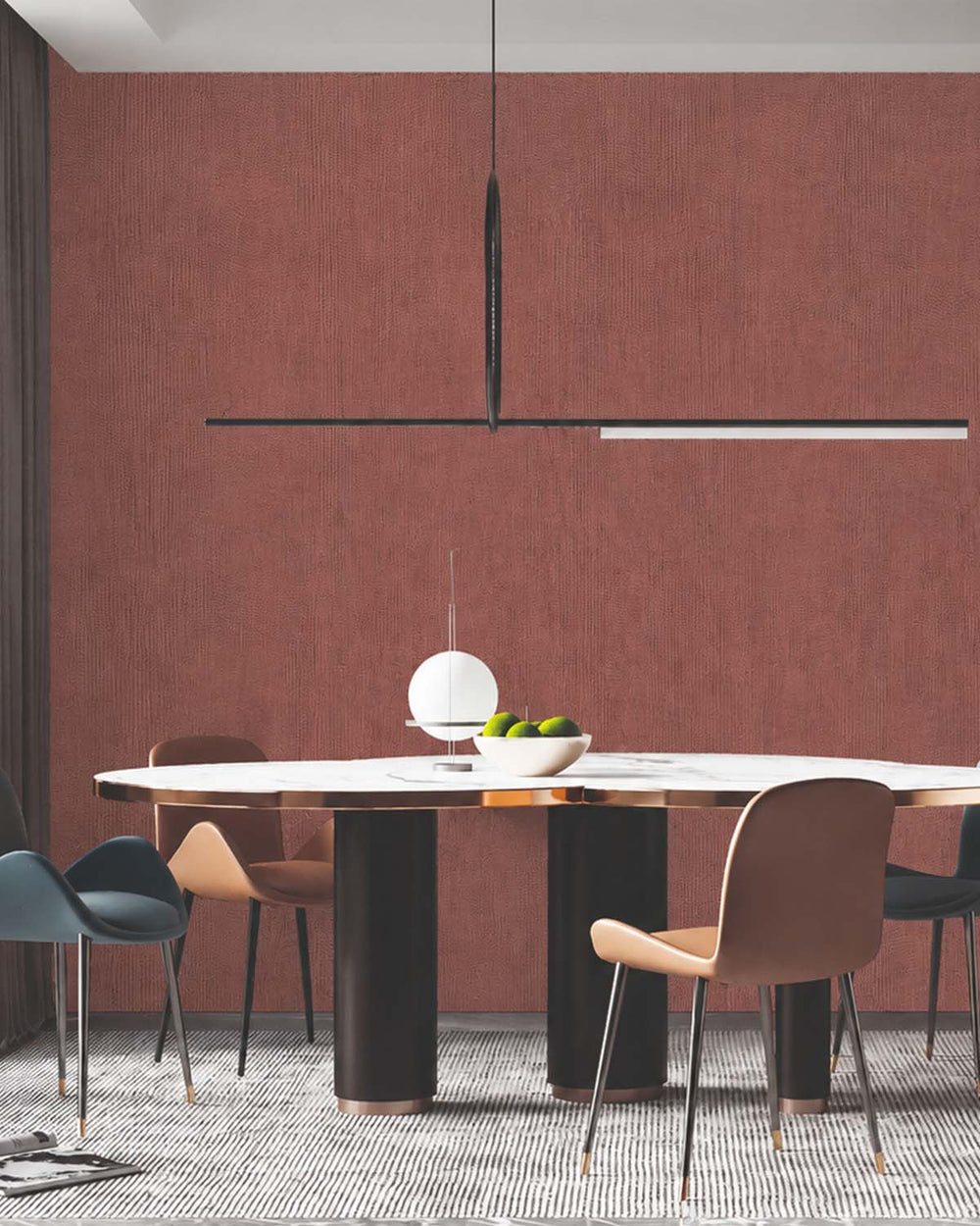Cedar Wood Modern Faux Linen Wallpaper R10722