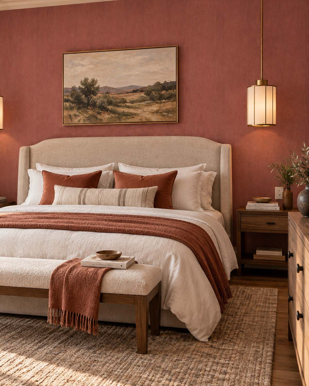 Cedar Wood Modern Faux Linen Wallpaper R10722