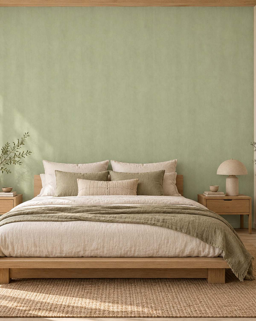 Norwich Green Modern Faux Linen Wallpaper R10724