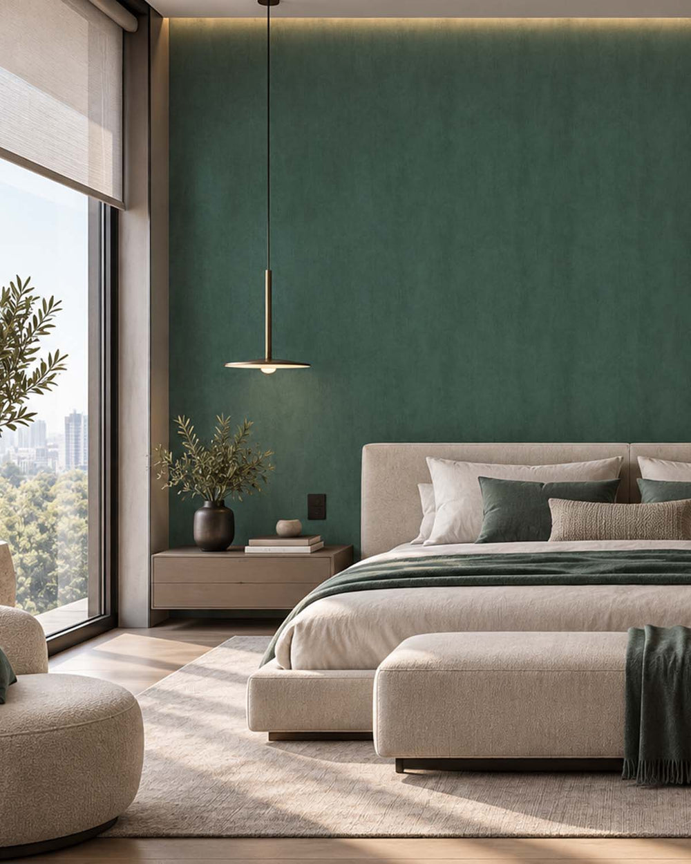 Amphitrite Modern Faux Linen Wallpaper R10725