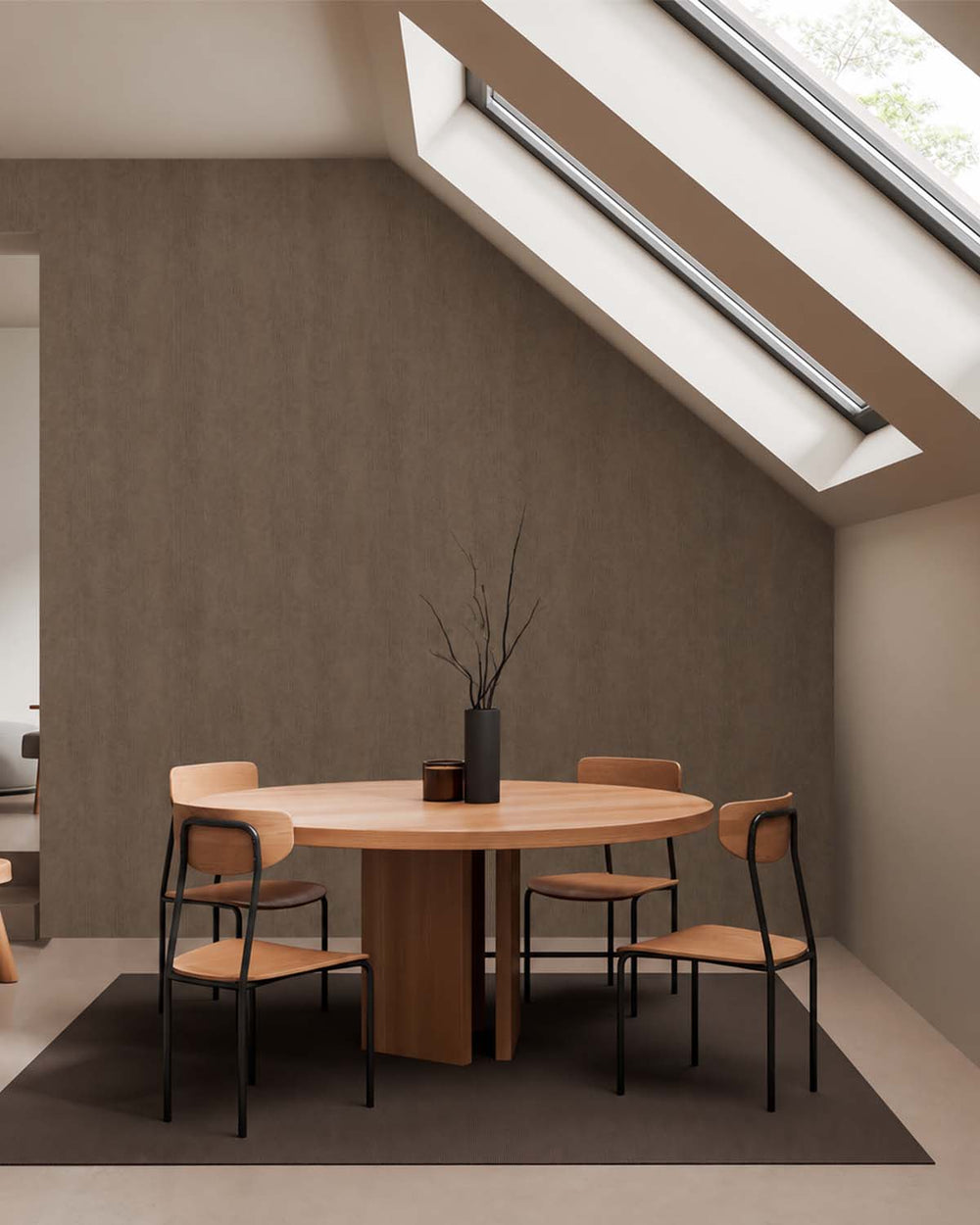 Baneblade Brown Modern Faux Linen Wallpaper R10726