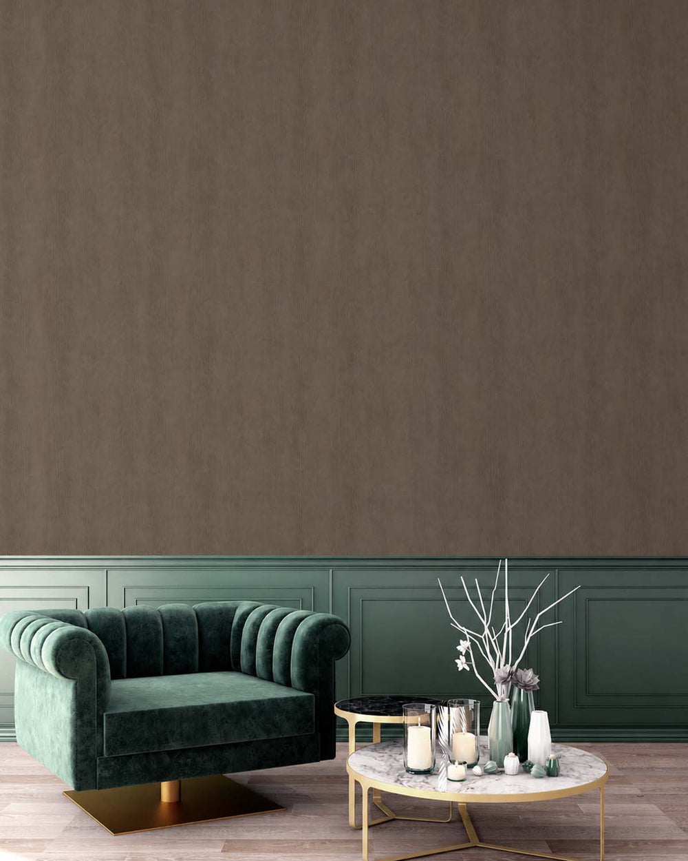 Baneblade Brown Modern Faux Linen Wallpaper R10726