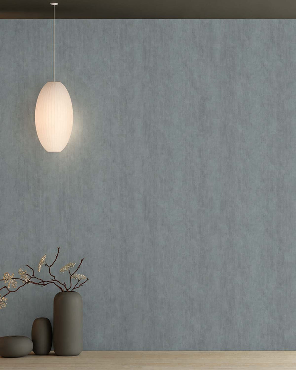 Phantom Blue Modern Faux Linen Wallpaper R10727