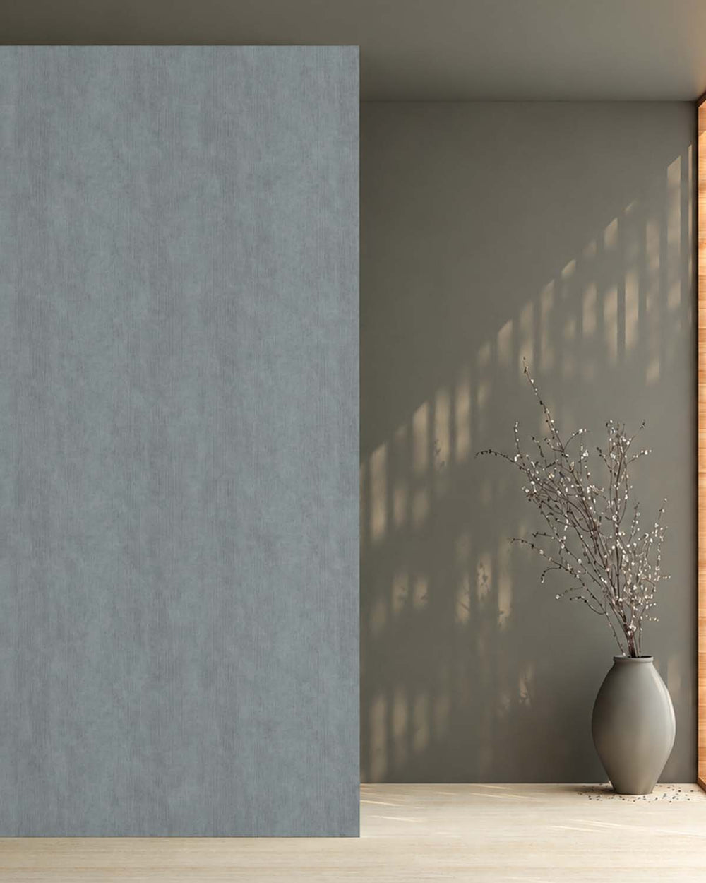Phantom Blue Modern Faux Linen Wallpaper R10727