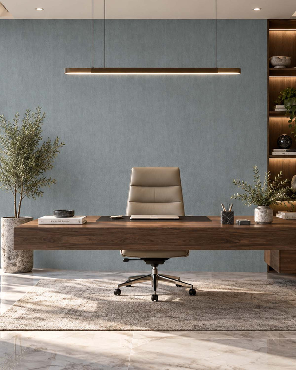 Phantom Blue Modern Faux Linen Wallpaper R10727