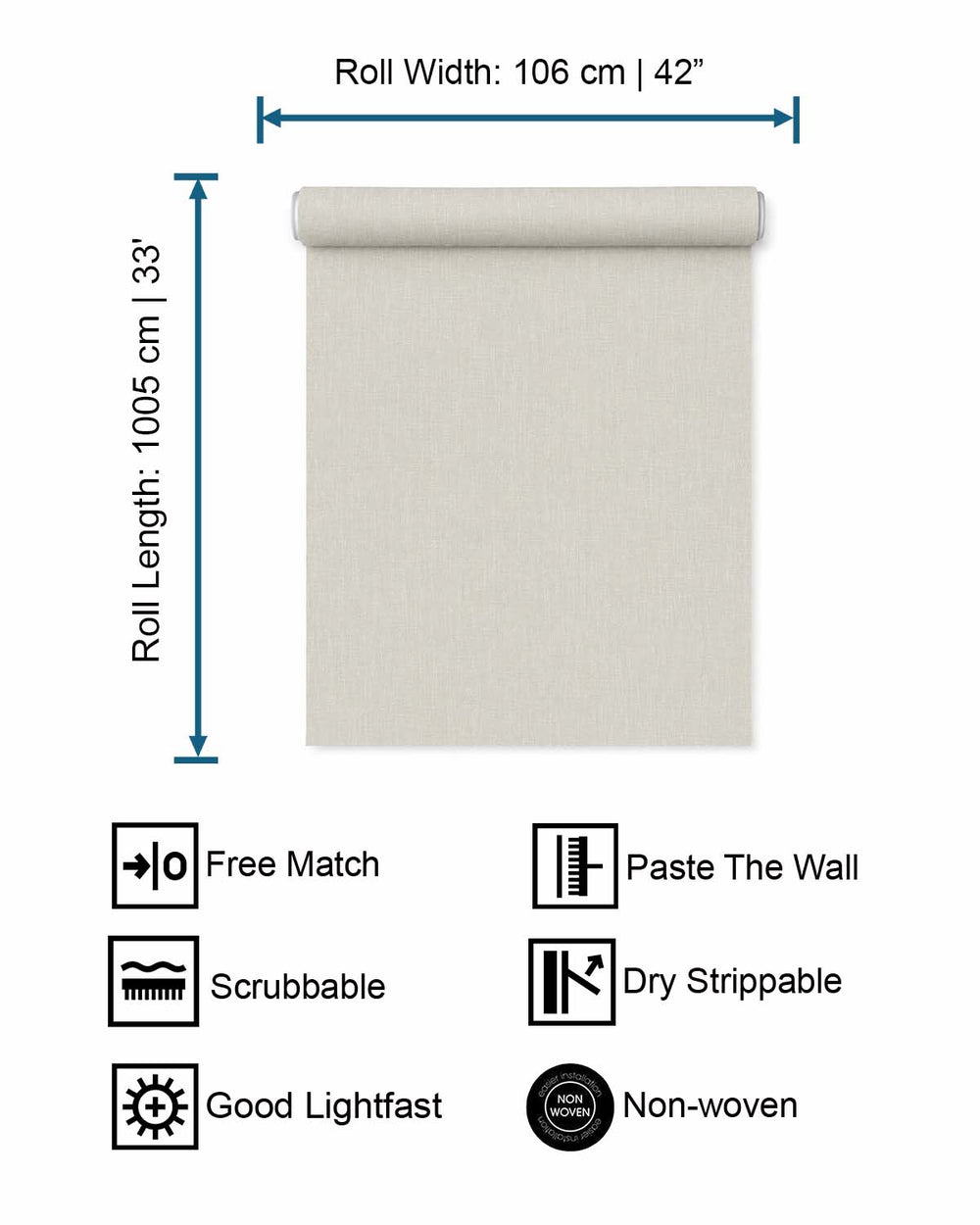 Cool Slate Faux Linen Textured Wallpaper R10731