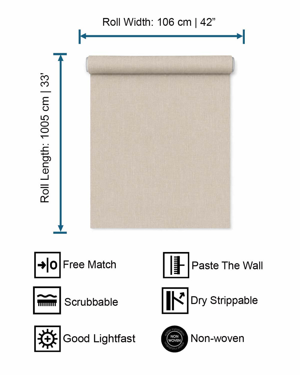 Birchwood Faux Linen Textured Wallpaper R10732