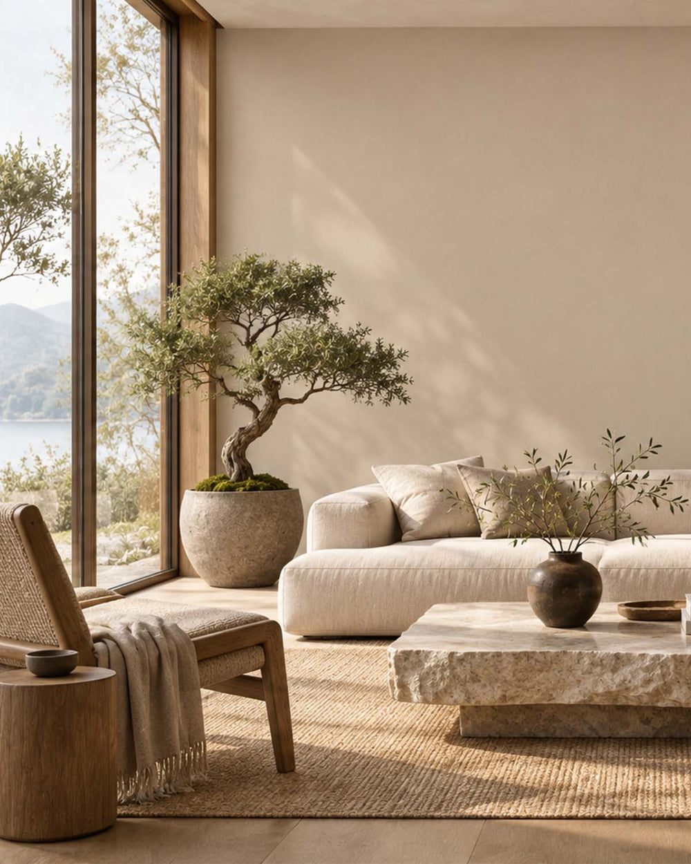 Steveareno Beige Faux Linen Textured Wallpaper R10735