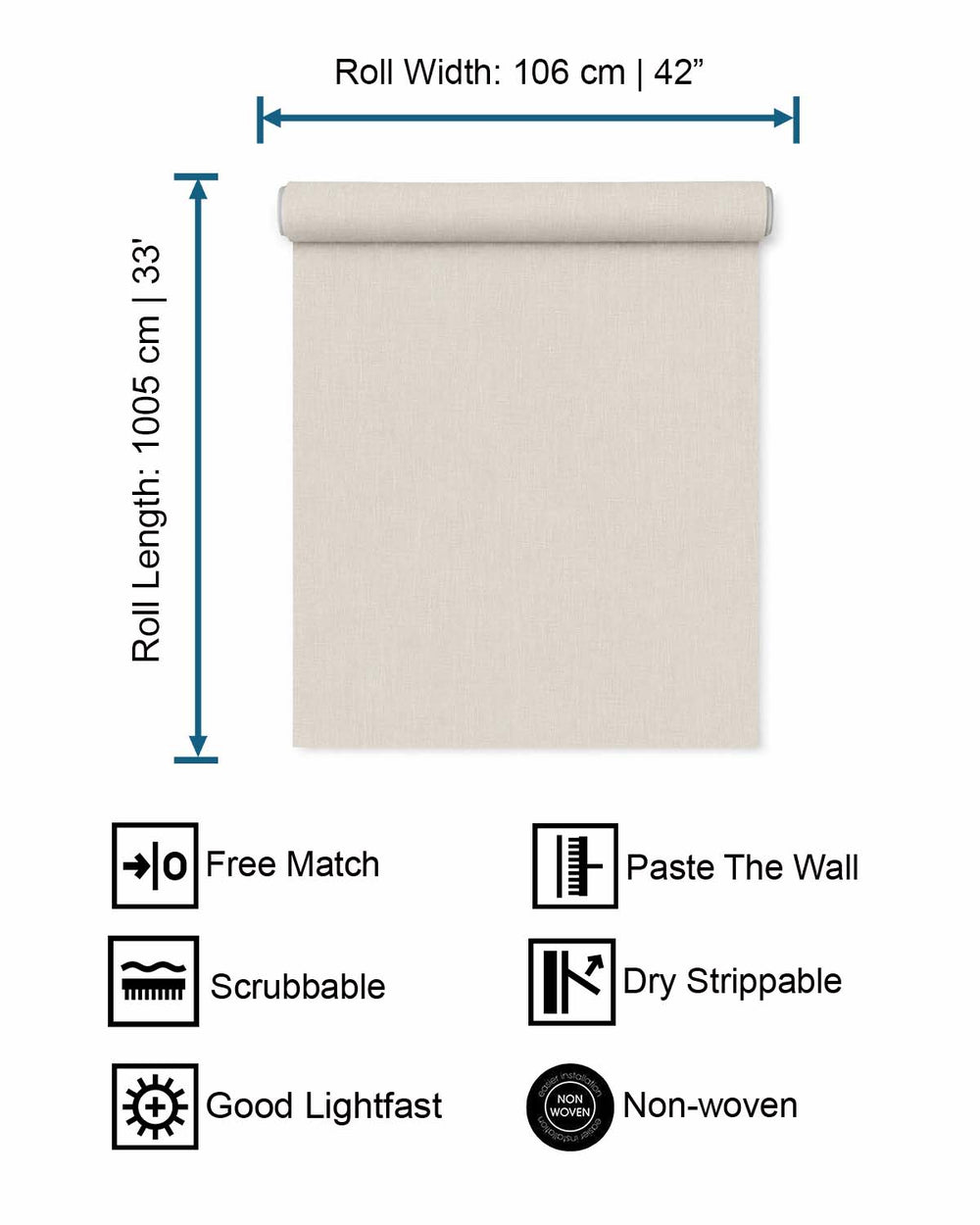Pearl Oyster Faux Linen Textured Wallpaper R10737