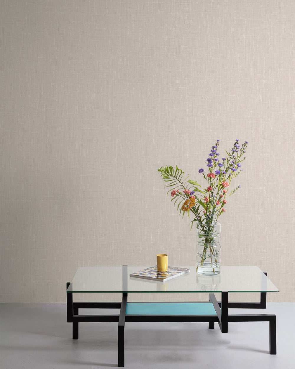 Pearl Oyster Faux Linen Textured Wallpaper R10737
