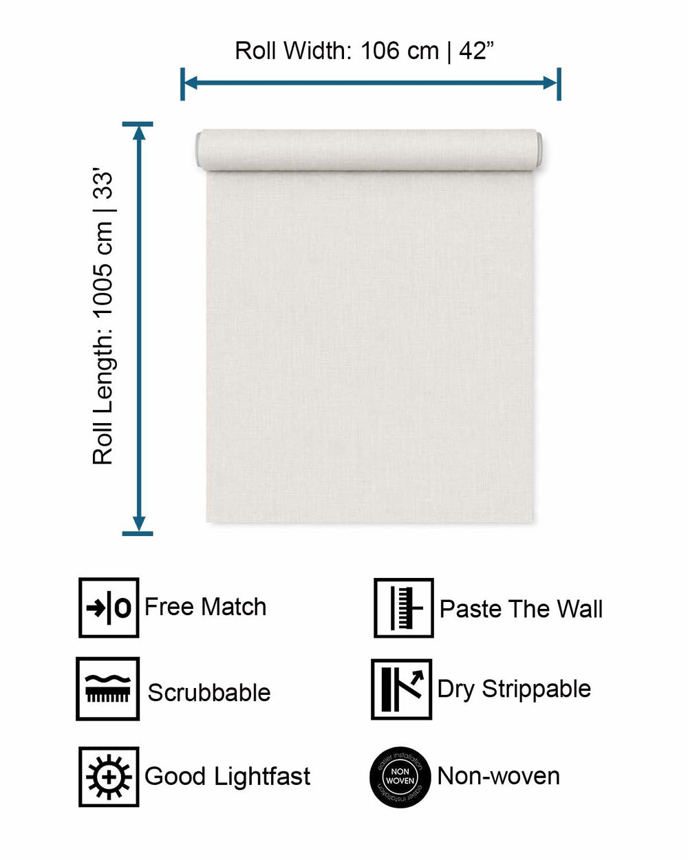Vaporous Grey Faux Linen Textured Wallpaper R10738