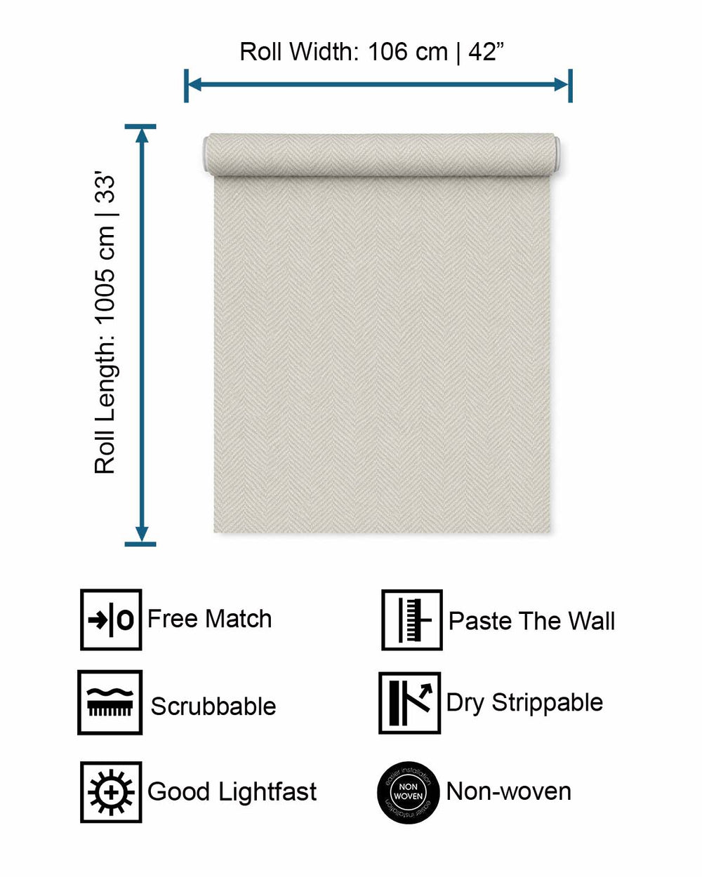 Kamenozoki Grey Classic Micro-chevron Wallpaper R10742