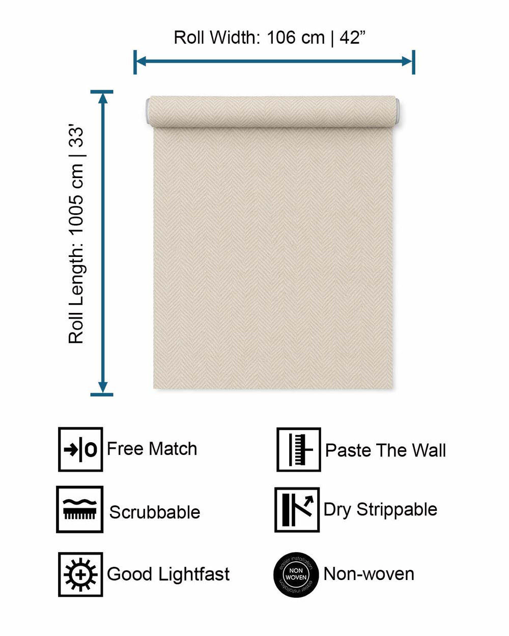 Bauhaus Tan Classic Micro-chevron Wallpaper R10744