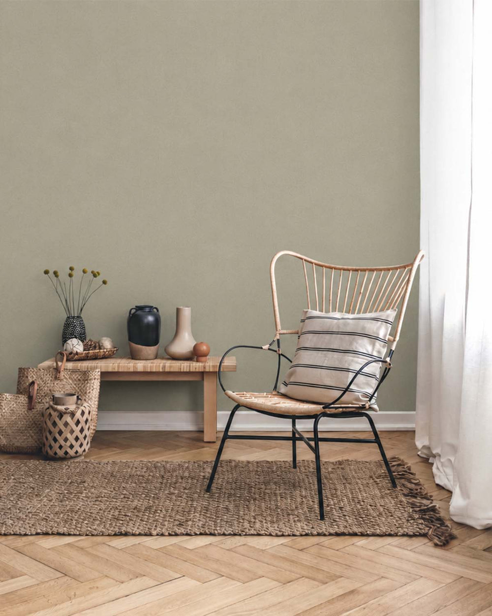 Northgate Green Classic Micro-chevron Wallpaper R10745