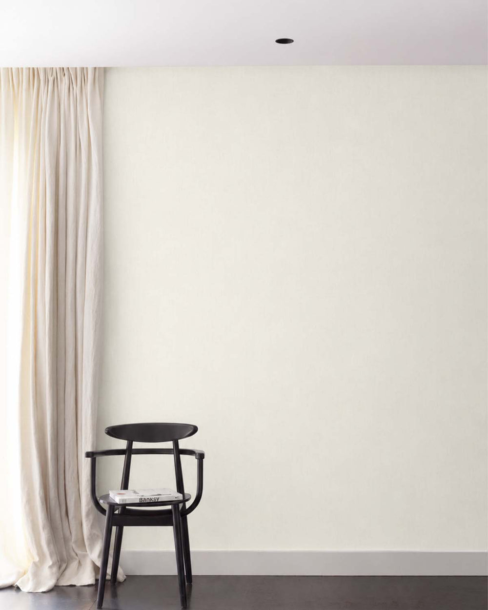 Acoustic White Minimalist Linen-Weave Matte Wallpaper R10746