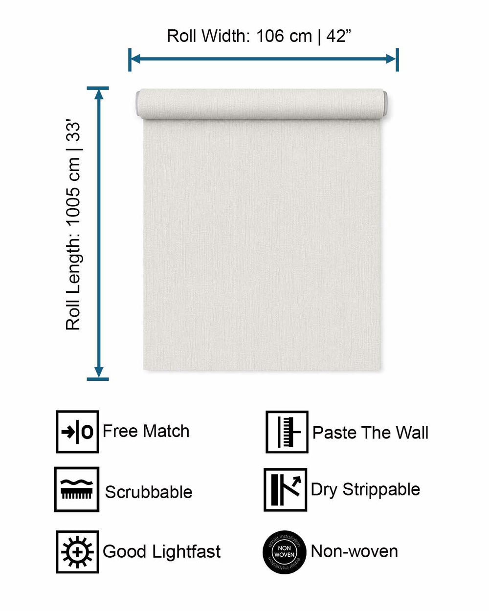 Vaporous Grey Minimalist Linen-Weave Matte Wallpaper R10748