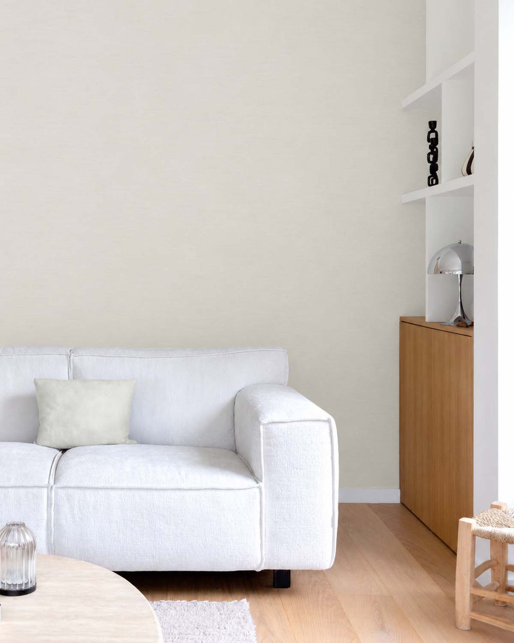 Merino Grey Linen-Look Textured  Wallpaper R10752